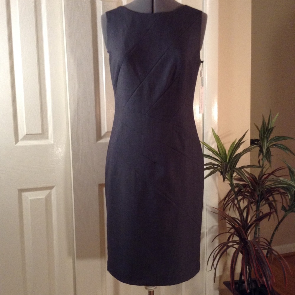 Calvin Klein Charcoal  Career Sheath Dress